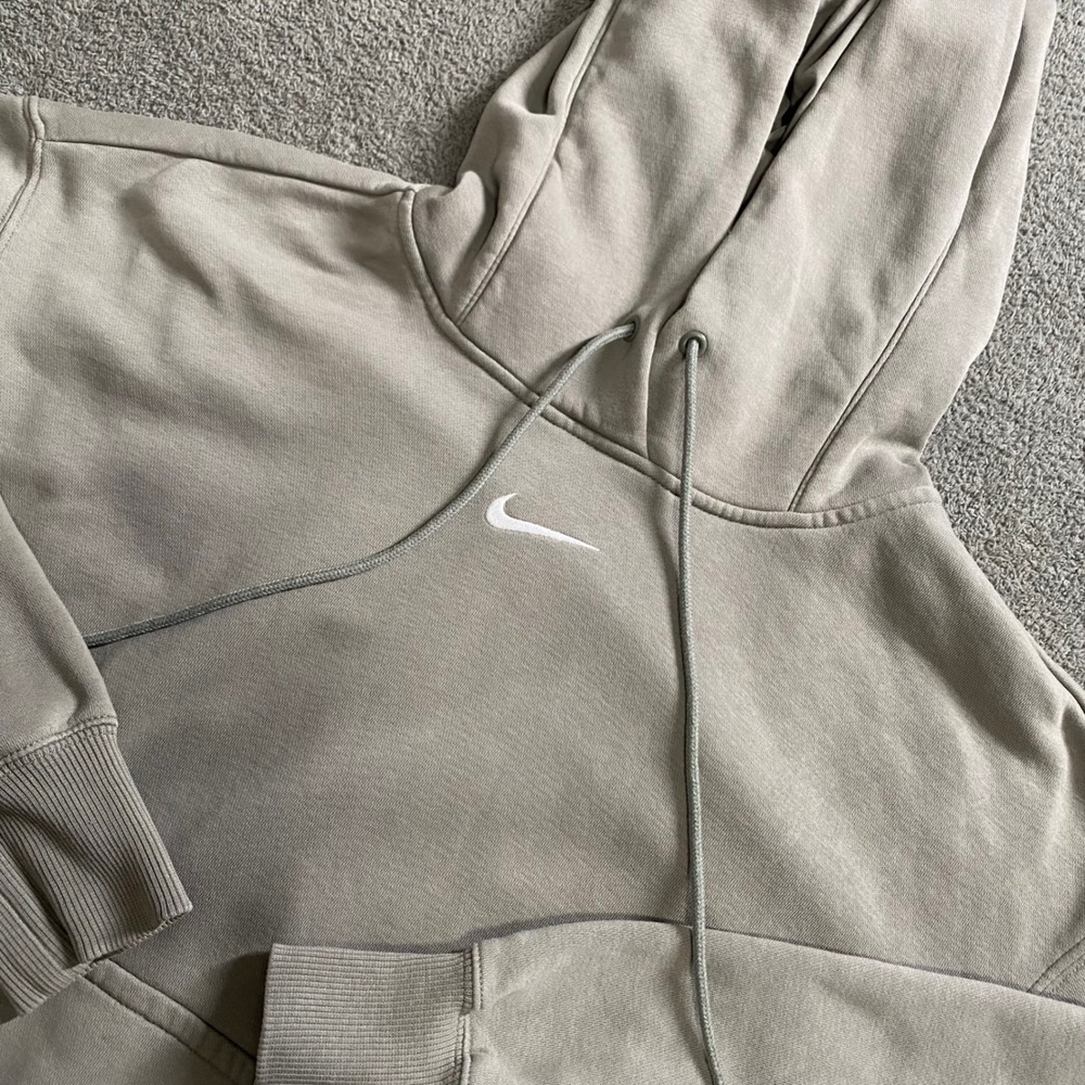 Nike Phoenix Fleece Hoodie Mens Medium Khaki Olive Grey Center Swoosh Gorpcore